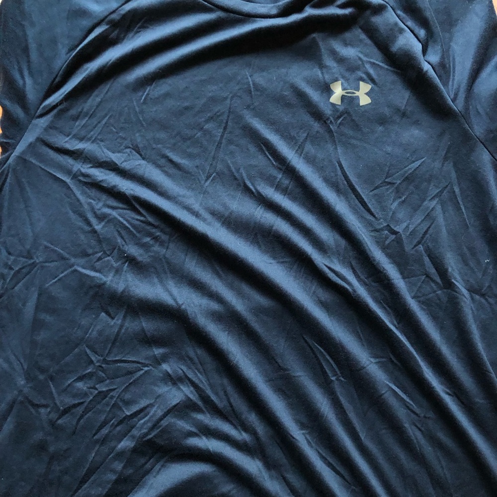 Under Armour Men's Navy Short Sleeve Athletic Tee with Chest Logo